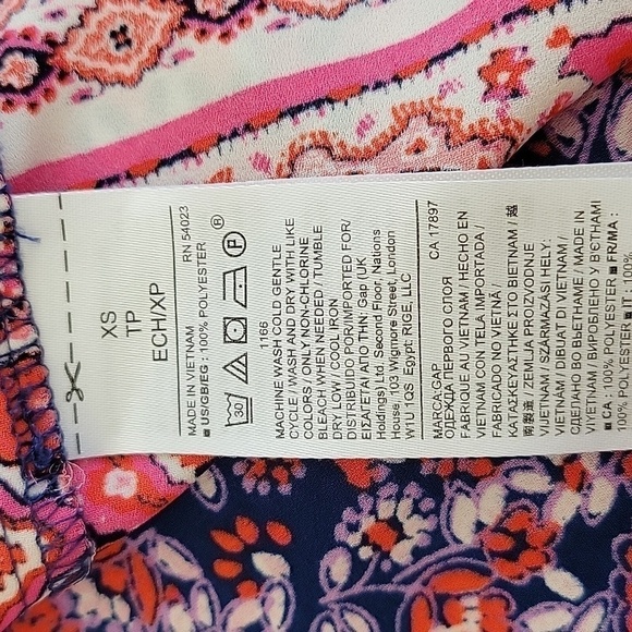 Gap xs sleeveless blouse pink navy purple - Picture 5 of 5